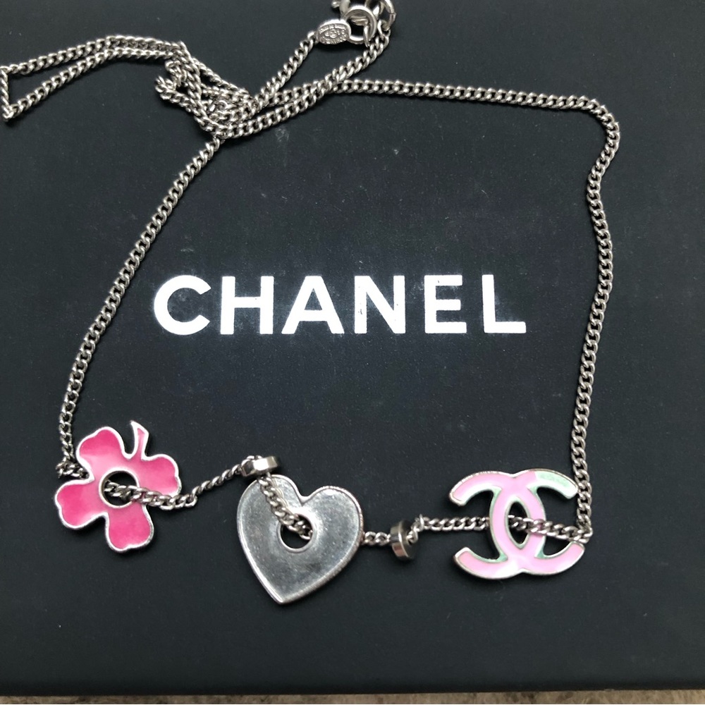 Authentic Chanel Vintage CC Clover/Heart Bracelet & Necklace (2pc set) - Picture 12 of 13